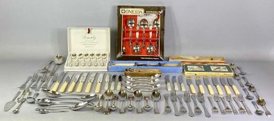 VARIOUS CUTLERY including boxed Oneida dessert spoons, Community Plate forks and spoons, boxed