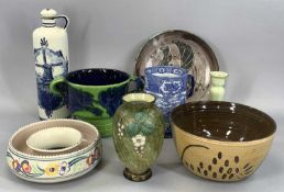 LARGE GROUP OF CERAMICS including a Hamlyn studio bowl, incised decoration, signed to base, 19.