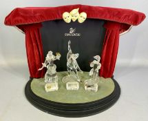 SET OF SWAROVSKI COLLECTOR'S SOCIETY MASCARADE TRILOGY FIGURES, Harlequin Pierrot and Columbine,