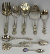 SILVER/WHITE METAL FLATWARE, Edwardian Apostle spoon, London 1907, Maurice Freeman, 19cms (l), salad