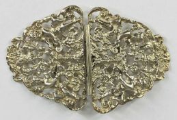 VICTORIAN CAST SILVER NURSE'S BUCKLE, ornately pierced, London 1893, William Aitken Provenance: