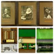 COLLECTION OF OPTHALMIC ACCESSORIES, early 20th century including a fitted box with glazed hinged