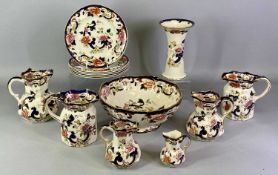 MASONS MANDALAY PATTERN IRONSTONE CHINA, a group of items including six graduated octagonal panelled