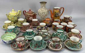 GROUP OF ORIENTAL TEAWARE including teapots, cups, saucers, eggshell part service, resin baluster