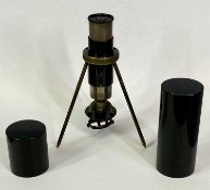 GERMAN OXIDISED BRASS JUNIOR PORTABLE FIELD MICROSCOPE, probably by Spindler and Hoyer, Gottingen,