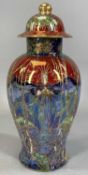 WILTON WARE FAIRY LUSTRE TYPE LIDDED BALUSTER VASE by A. G. Harley Jones, printed marks, numbered
