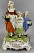 YARDLEY'S ADVERTISING GROUPS (3), Dresden porcelain group, mother with two children, Yardley's Old