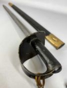 VICTORIAN BRITISH CAVALRY TROOPERS SWORD, 71cm blade, stamped EFD for Enfield, with scabbard