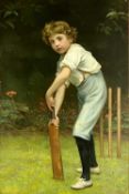 AFTER PHILIP HERMOGENES CALDERON pears colour print - entitled 'Captain of the Eleven', 89.5 x 46.