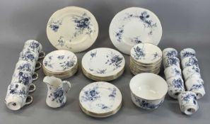ROYAL WORCESTER BLUE & WHITE FLORAL PATTERN TEAWARE, mixed collection of patterns, approx. 45 pieces