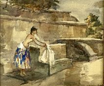 ‡ SIR WILLIAM RUSSEL FLINT RA PRSW (British 1880-1969) watercolour on paper mounted on hardboard -