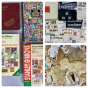 COLLECTION OF STAMPS IN STOCK BOOK & LOOSE, two Stanley Gibbons stamp catalogues and an album of