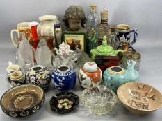 GROUP OF DECORATIVE CERAMICS & GLASSWARE including a Caithness Scotland elephant paperweight, 11.