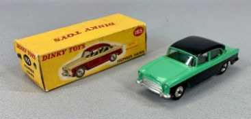DINKY TOYS no. 165 HUMBER HAWK SALOON, two tone black and green, silver trim and hubs, original