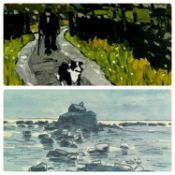‡ SIR KYFFIN WILLIAMS RA colour print - St Cwyfan's Church, signed in pencil and with dedication for