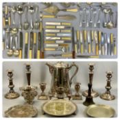 LARGE GROUP OF PLATED WARE including EPBM Ash's double wall ice/water pitcher, the hinged cover with