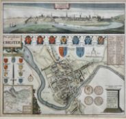 THREE REPRODUCTION MAPS: Wenceslaus Hollar 'The Prospect of Chester in the South Side', 26 x 28.