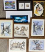 VARIOUS ARTISTS/MEDIUMS: SUE HODGKINSON four watercolours - Ruthin street scenes, LIZ EURGAIN TAYLOR