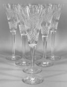 WATERFORD CRYSTAL HEIRLOOM FLUTED GLASSES, set of seven, 26cms (h) Provenance: private collection