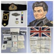EPHEMERA & ARTWORK RELATING TO LIEUTENANT (A) P. J. W. DAVIES - ROYAL NAVAL VOLUNTEER RESERVE,