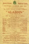 ORIGINAL POSTER Gaiety Theatre, Anglesey Castle, Thursday December 26th 1901 'Aladdin', 42.5 x 32cms