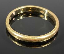 9CT GOLD WEDDING BAND, size R-S, 2.6gms Provenance: private collection Ynys Mon
