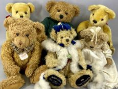 GROUP OF COLLECTABLE TEDDY BEARS (6), including Hermann, Harrods and Deans Provenance: private