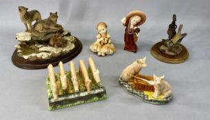 FOUR COUNTRY ARTIST'S RESIN GROUPS, Call of the Wild CA584, Blue Tit on tap CA193, My Special Day