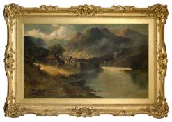 A LEWIS (19th century) oil on canvas - Croft on the Lochay River, Trossachs, signed and dated
