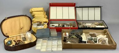 INTERESTING COLLECTION OF ROCKS, QUARTZ, MINERALS and a small collection of costume jewellery