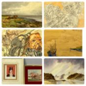 VARIOUS ARTISTS (19th century and later): OWEN FOX watercolour - entitled verso 'Anchorage', 26.5