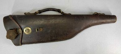 LEATHER 'LEG O MUTTON' GUN CASE, 19th century, with brass clasp, 78.5cms (l) Provenance: private