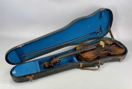 GERMAN VIOLIN, circa 1880, 37.5cm one-piece back, in case with bow Provenance: private collection