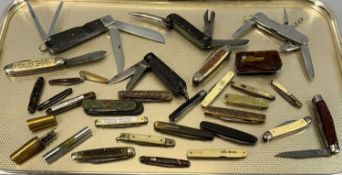 INTERESTING GROUP OF POCKET KNIVES & PEN KNIVES, approx. 28 with associated items Provenance: