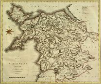 J. CARY HANDCOLOURED ENGRAVED MAP OF NORTH WALES, from The Best Authorities,  40.5 x 48cms