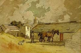 WILLIAM WALLS RSA (British 1860 - 1942) watercolour - entitled verso 'A Croft in Galloway', signed