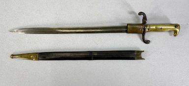 PRUSSIAN M1871 BAYONET, 47cm single edged fullered blade, steel muzzle ring and turned up cross
