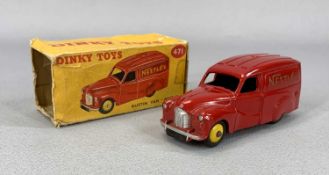 DINKY TOYS no. 471 AUSTIN VAN 'NESTLES', red body, silver trim, yellow hubs, original all card