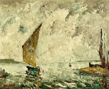 WILLIAM LUDLOW (British fl. 1930 - 1960) impressionist oil on board - sailing boats, signed lower