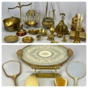 GROUP OF METALWARE & COLLECTABLES including brass GWR wall candle sconces with glass shades a