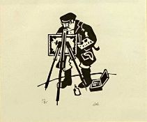 ‡ SIR KYFFIN WILLIAMS RA limited edition (69/85) lithograph - full self portrait with the artist and