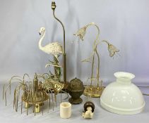 GROUP OF LIGHTING ACCESSORIES including a Guiseppi Armani Flamingo table lamp, 51cms (h) excluding