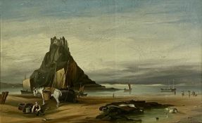 GEORGE CHAMBERS (English 19th century) oil in the style of Jules Noel - fishing boats and