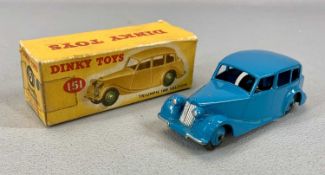DINKY TOYS no. 151 TRIUMPH 1800 SALOON, mid blue body and hubs, silver trim, original all card