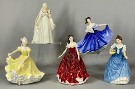 FIVE ROYAL DOULTON FIGURINES named 'Jessica' HN4583, 'Bride' HN2873, 'Helen' HN3601, 'Ninette'