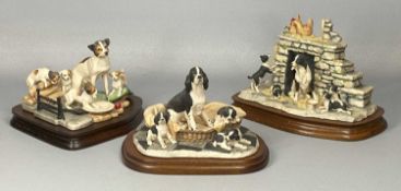THREE MODELS BY BORDER FINE ARTS comprising Springer Spaniel & Pups (Liver/White) 205A, Jock's Pride