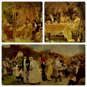 AFTER HERMAN KOCH (German 1856-1939) ET AL crystoleum - Victorian scenes in gilt frames a pair, 17.5