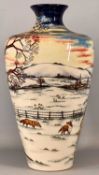 LARGE MOORCROFT 'WOODSIDE FARM' PRESTIGE VASE, designed by Anji Davenport, signed and dated 1999,