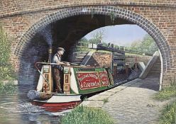 ALAN FIRTH (British 1933 - 2012) artist proof limited edition (7/10) print - coal barge at a canal
