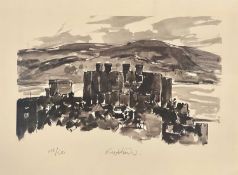 SIR KYFFIN WILLIAMS RA (Welsh 1918 - 2016) limited edition print (188/500) - Caernarfon Castle, 49 x
